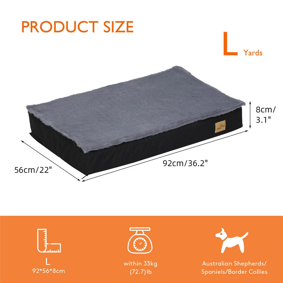 Large Orthopedic Memory Foam Dog Bed with Dual Layers(L)