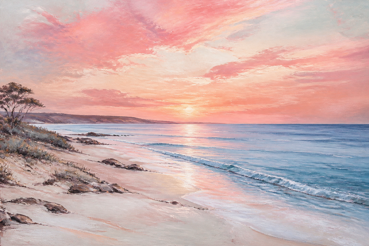 Seaside Blush horizontal landscape artwork