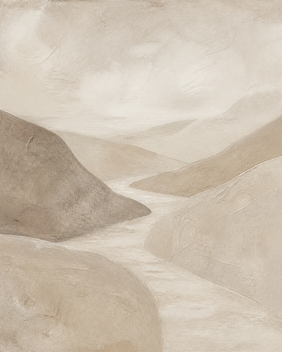 Soft Earth Passage neutral abstract artwork detail