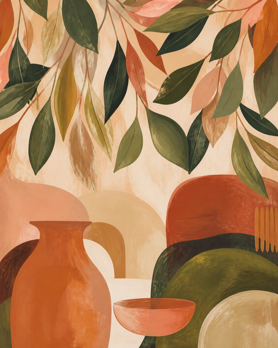 Terracotta Canopy abstract canvas artwork