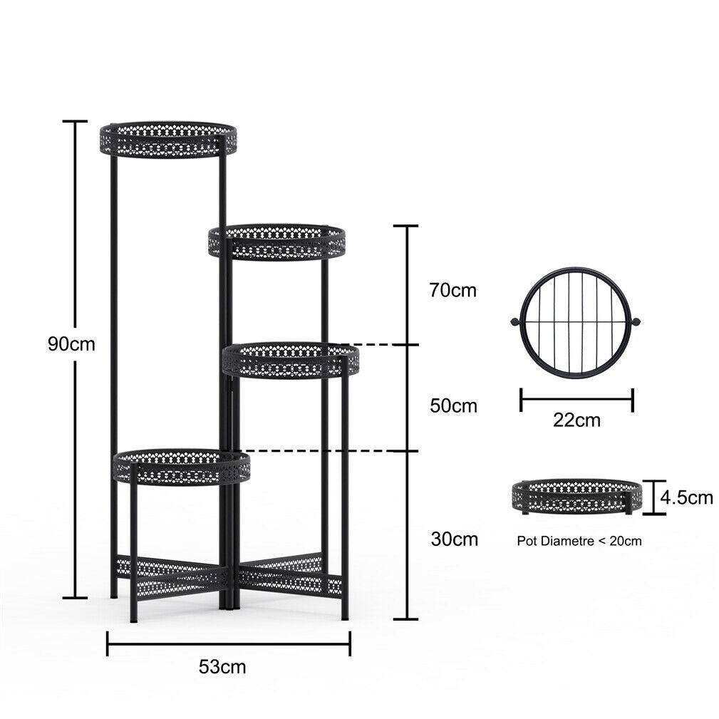 Outdoor Black Metal Plant Stand AU