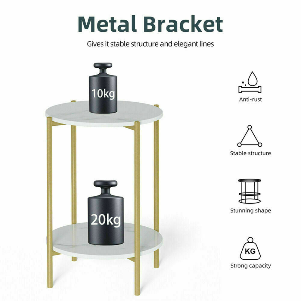 Marble Side Table with Gold Base Australia