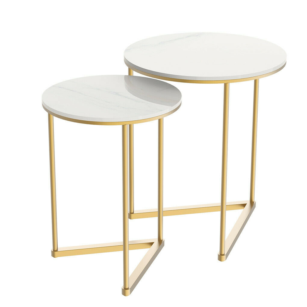 Buy Round Nesting Coffee Tables with Gold Legs Australia