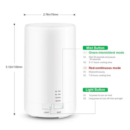 70ml Electric Aroma Diffuser with 7 Colour LED Light Changing