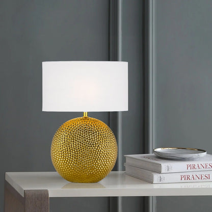 TFS CERAMIC TABLE LAMP 25wE27max H:460 D:320 GOLD/WHITE