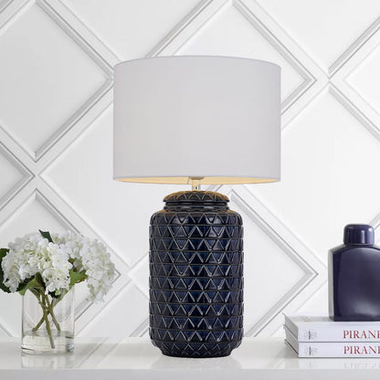 TFS CERAMIC TABLE LAMP 25wE27max D:300 H:530 BLUE/WHITE