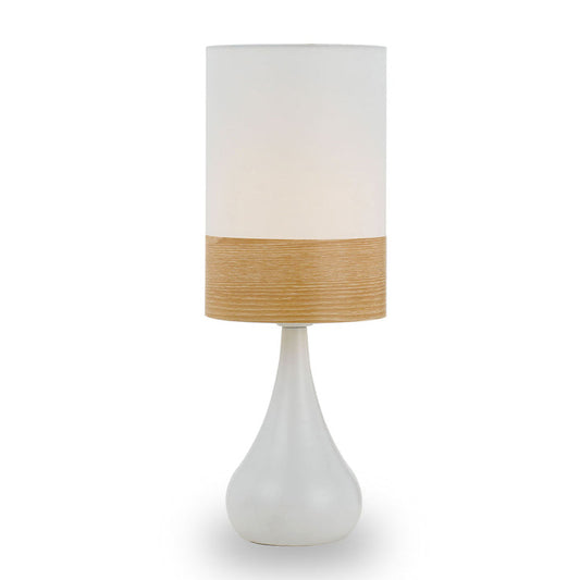 TFS CERAMIC TABLE LAMP 25wE14max D:150 H:410 WHITE / OAK