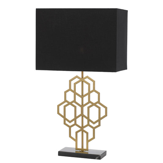 TFS TABLE LAMP 25wE27max D:400 H:720 Inline Switch(LRG) BLACK / ANTIQUE GOLD