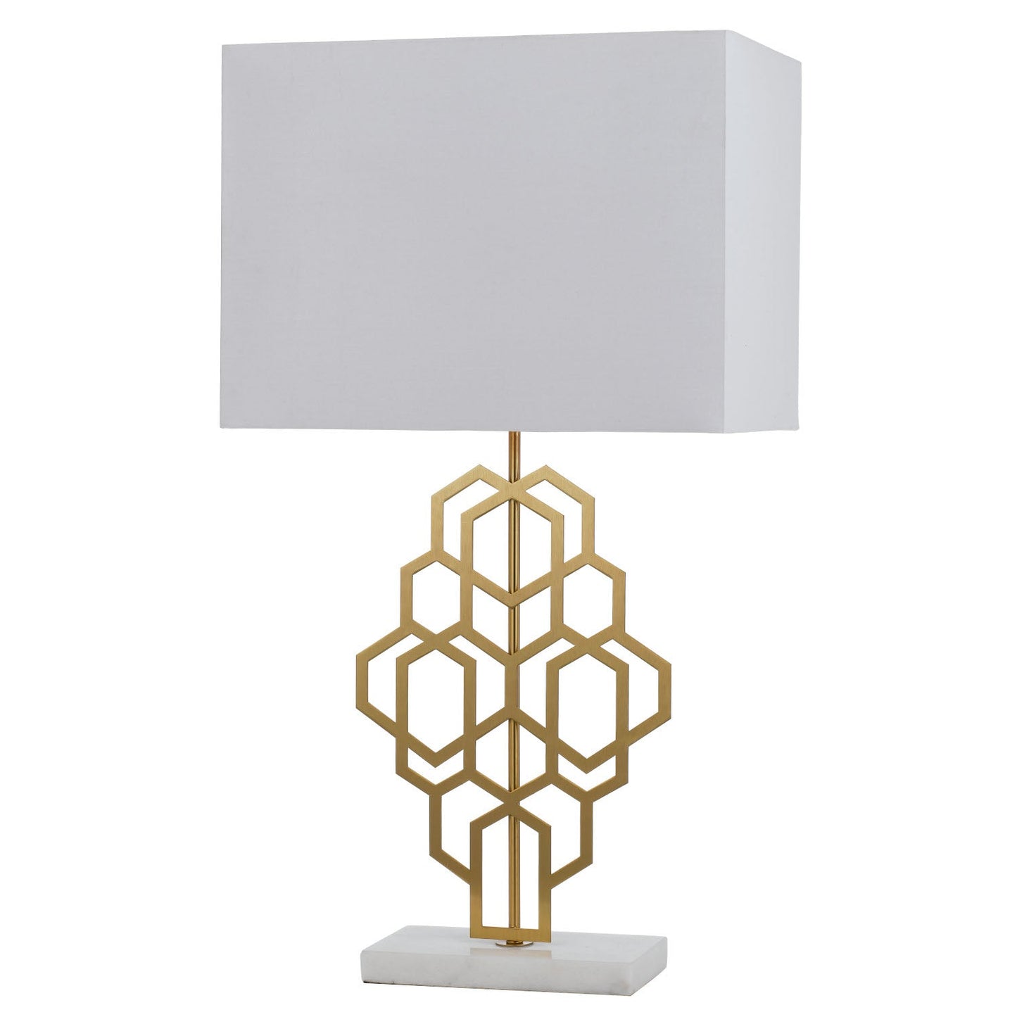 TFS TABLE LAMP 25wE27max D:400 H:720 Inline Switch(LRG) WHITE / ANTIQUE GOLD