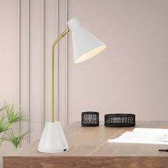 TFS TL+USB 25wE14+2A USB D 140 H540 BRS MATT/WHITE