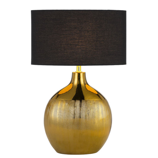 TFS CERAMIC TABLE LAMP 25wE27max H:480 D:320 GOLD/BLACK