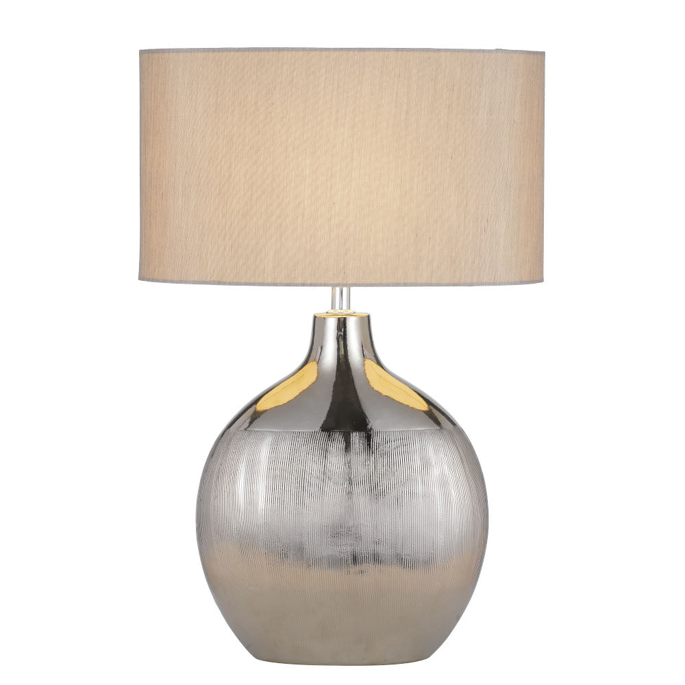 TFS CERAMIC TABLE LAMP 25wE27max H:480 D:320 SILVER/SILVER