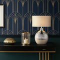 TFS CERAMIC TABLE LAMP 25wE27max H:480 D:320 SILVER/SILVER