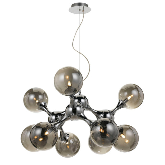 TFS 80 PENDANT 9x28wattG9HALmax D:815 H:410 CHROME / SMOKE