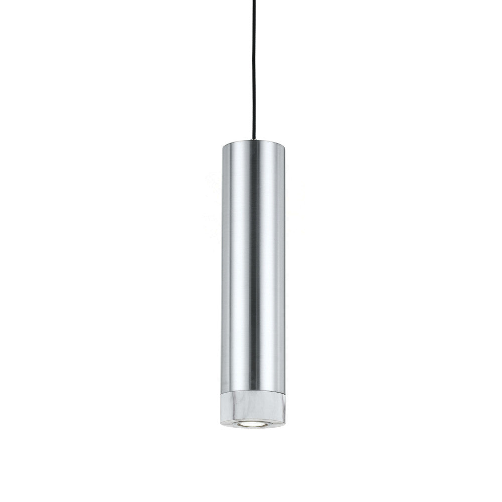 TFS PENDANT 5wGU10LED dim D:120 H:500 2.0cab ALM/SILVER/MARBLE -3000K 500Lm