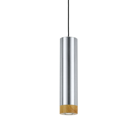 TFS PENDANT 5wGU10LED dim D:120 H:500 2.0cab ALUM/SILVER/OAK -3000K 500Lm