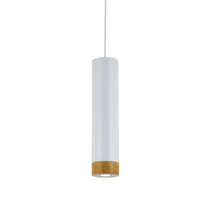 TFS PENDANT 5wGU10LED dim D:120 H:500 2.0cab WHITE/WHITE/OAK -3000K 500Lm