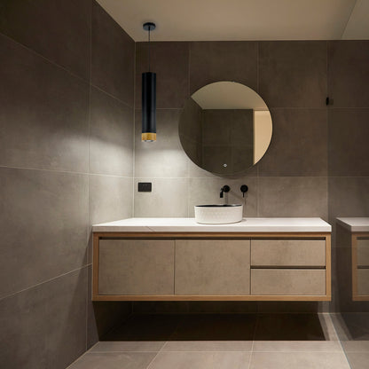 TFS PENDANT 5wGU10LED dim D:120 H:500 2.0cab BLACK/BLACK/OAK -3000K 500Lm