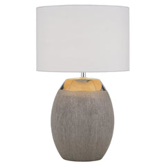 TFS CERAMIC TABLE LAMP 25wE27max H:475 D:300 SILVER/WHITE