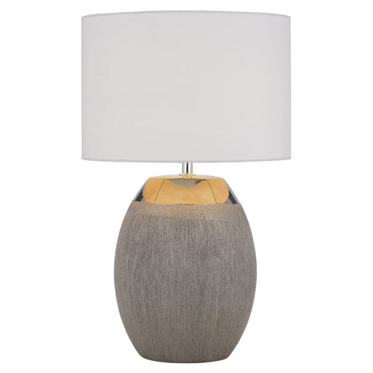 TFS CERAMIC TABLE LAMP 25wE27max H:475 D:300 SILVER/WHITE