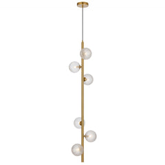 TFS 6 LT PENDANT 6x6wG9max KIT L1200 W265 H265 TEX 2m ANT GOLD/ CLEAR PRISM PATTERN