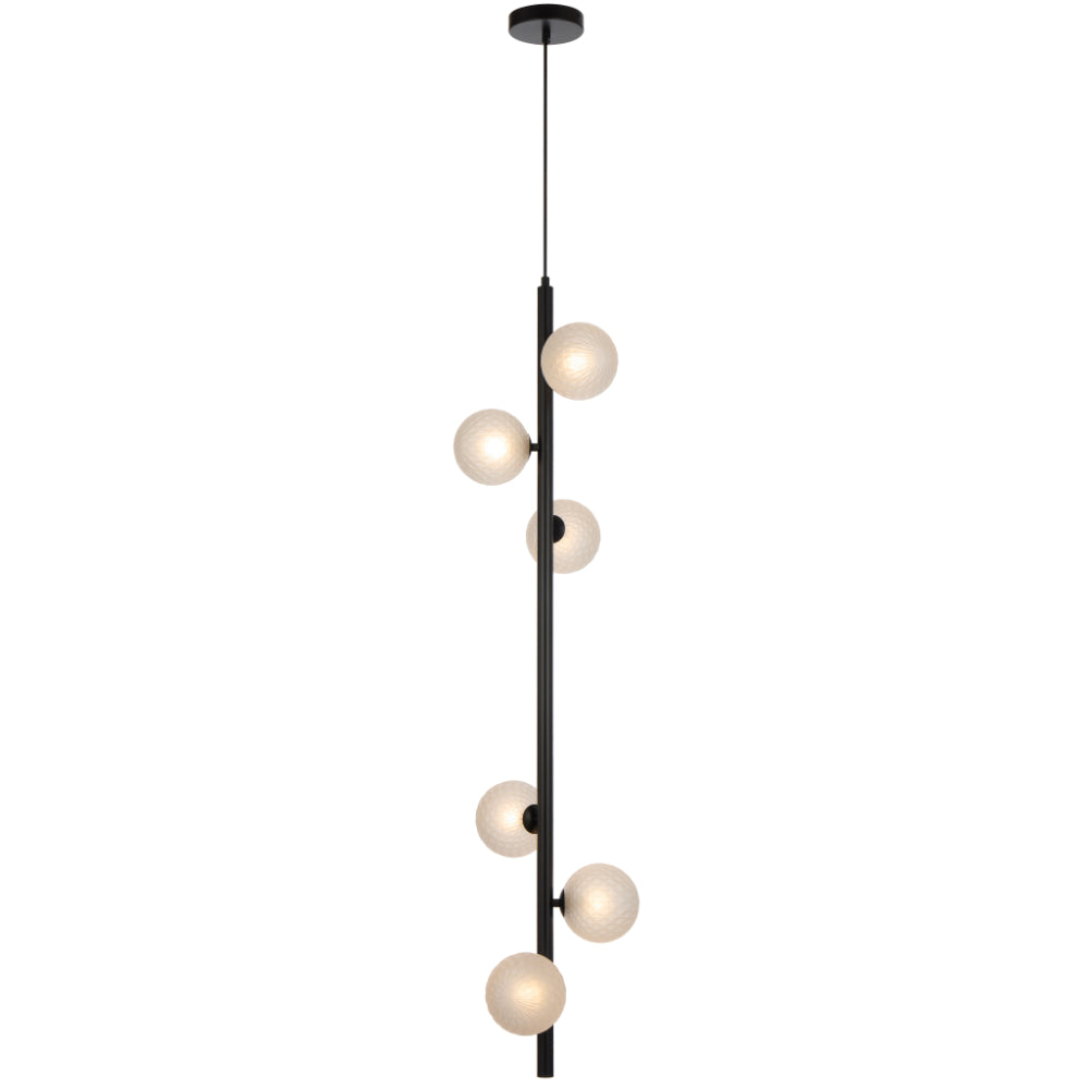 TFS 6 LT PENDANT 6x6wG9max KIT L1200 W265 H265 TEX 2m BLACK/ FROST TEAR PATTERN