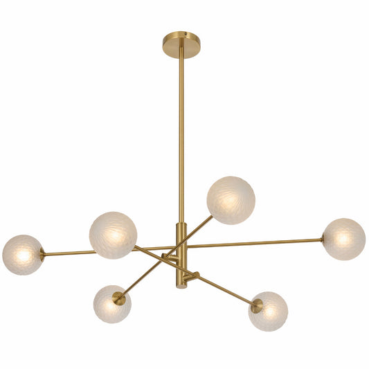 TFS 6LT PENDANT 6x6wG9max KIT D1050 H290 ROD:2*600+1*300 ANT GOLD/ FROST TEAR PATTERN