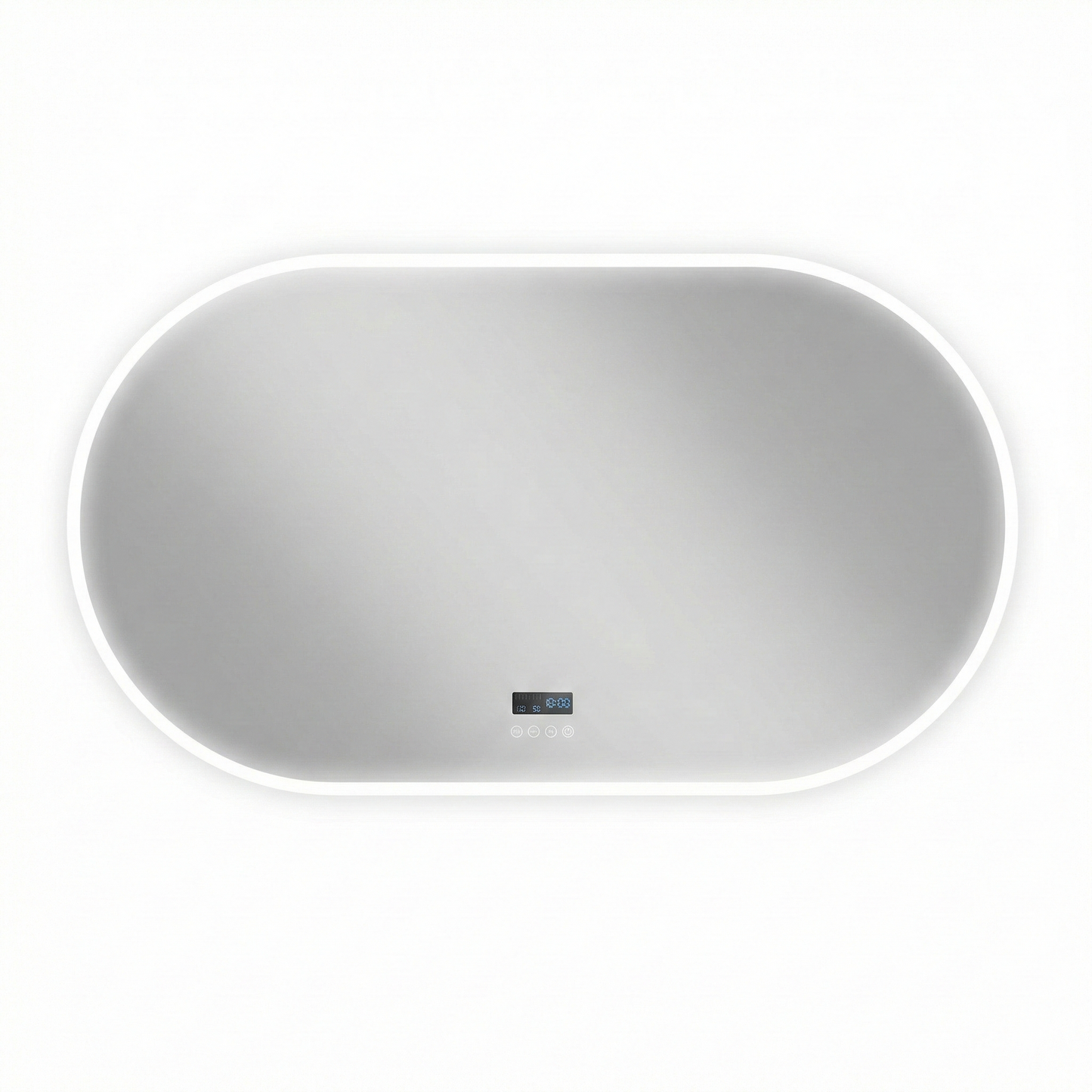 Silver Oval Bluetooth LED Bathroom Mirror