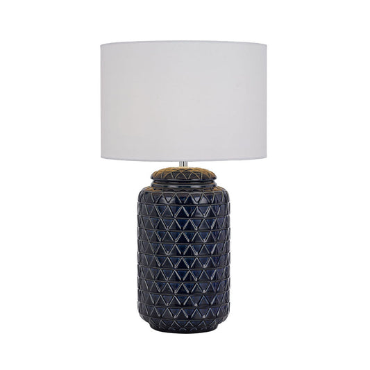 TFS CERAMIC TABLE LAMP 25wE27max D:300 H:530 BLUE/WHITE