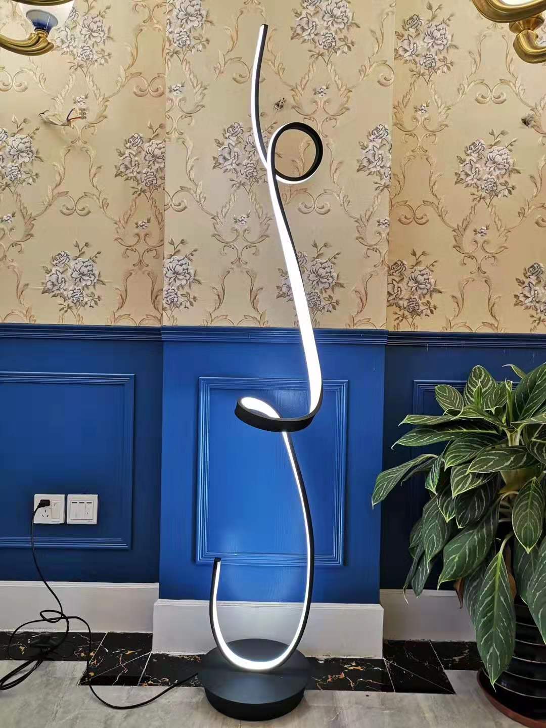 160cm LED Single Spiral Floor Lamp with R/C Modern Elegance