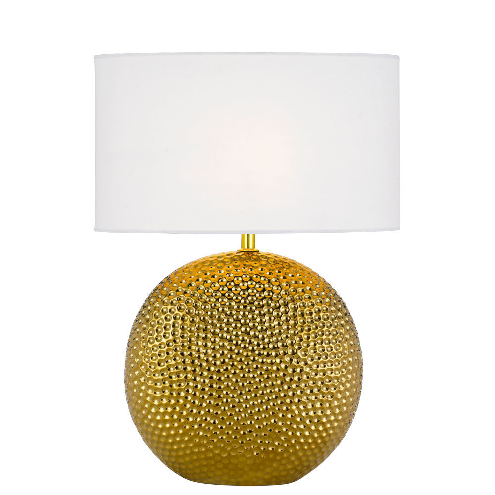 TFS CERAMIC TABLE LAMP 25wE27max H:460 D:320 GOLD/WHITE