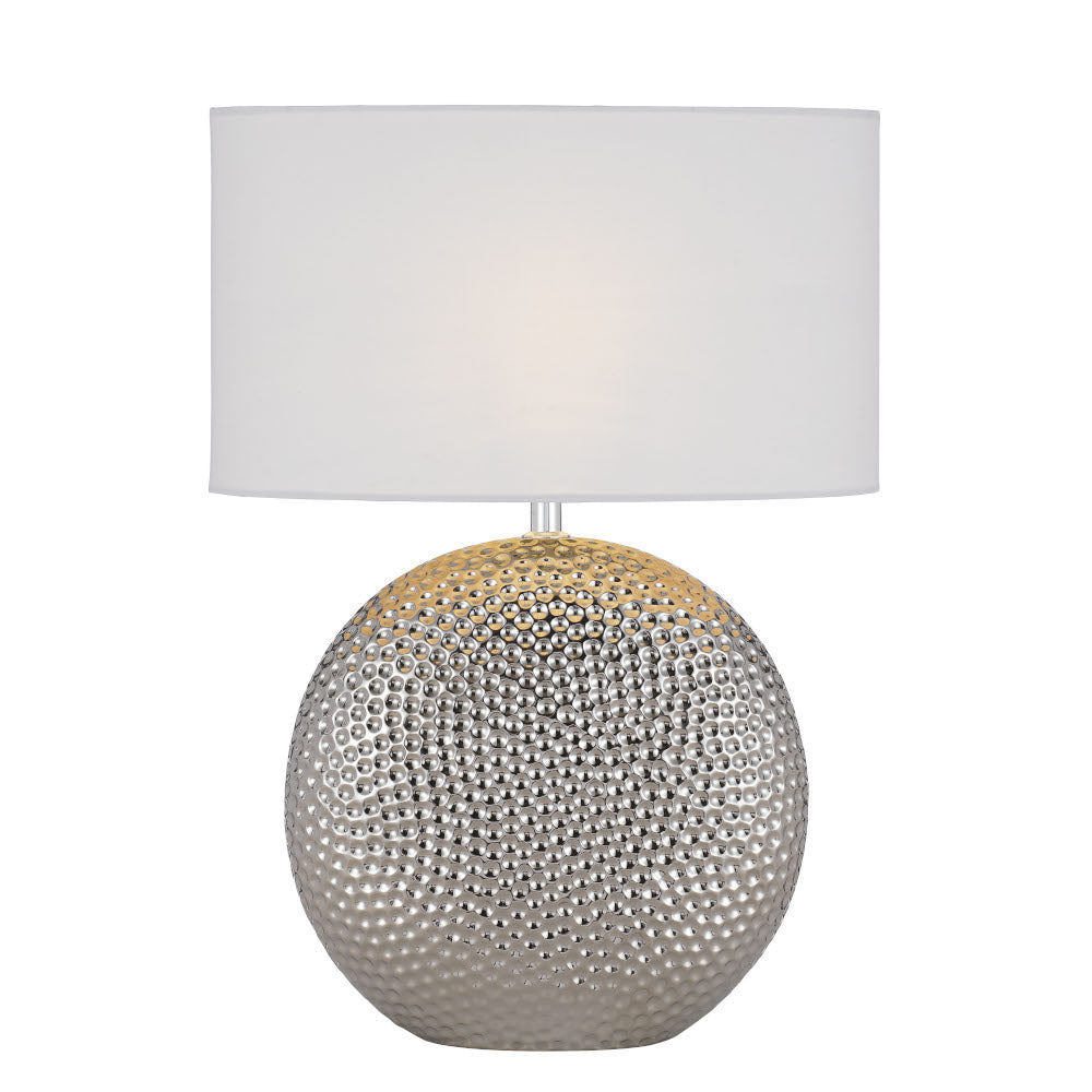 TFS CERAMIC TABLE LAMP 25wE27max H:460 D:320 SILVER/WHITE