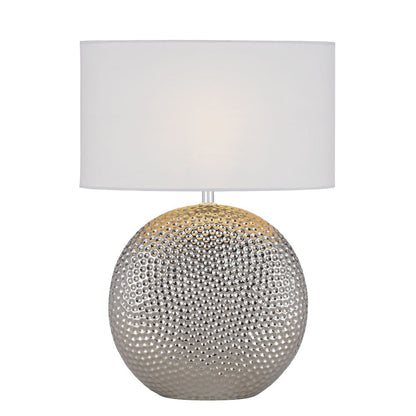 TFS CERAMIC TABLE LAMP 25wE27max H:460 D:320 SILVER/WHITE