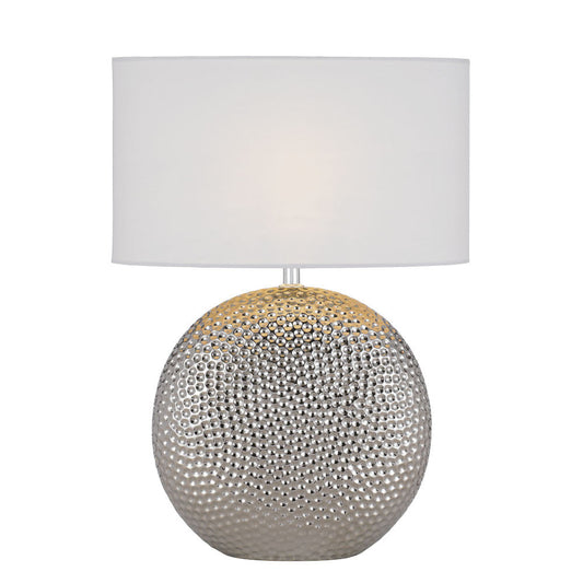 TFS CERAMIC TABLE LAMP 25wE27max H:460 D:320 SILVER/WHITE