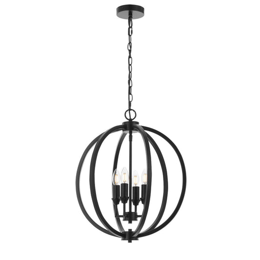 TFS PENDANT 4 x 25wE14 D:470 H:590 C:2M BLACK MATT