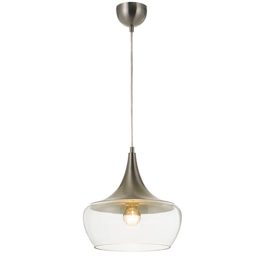 TFS 30 PENDANT 40wE27max D:300H:270 cab:1.5m NICKEL/CLEAR GLASS
