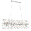 TFS 12LT REC PENDANT 12x6wG9max L:970 W:300 H:300 CRY H130 CHAIN 2M CHROME/CLEAR