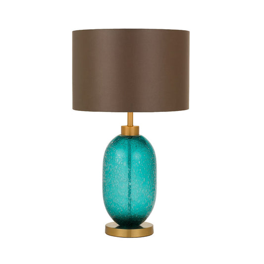 TFS TABLE LAMP 25wE27max D:380 H:670 Inline Switch TEAL / BROWN