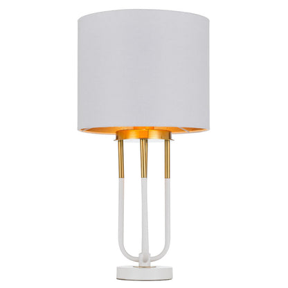 TFS TABLE LAMP 25wE27max D:280 H:540 Inline Switch WHITE / ANTIQUE GOLD