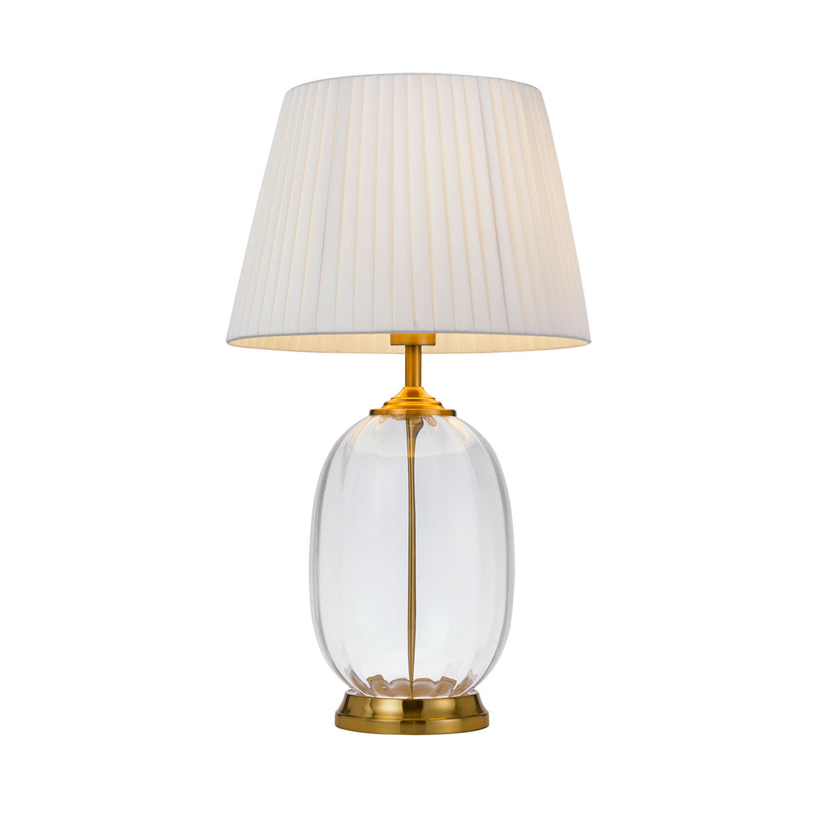 TFS TABLE LAMP 25wE27max D:350 H:630 Inline Switch IVORY / CLEAR / ANTI GOLD