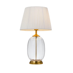 TFS TABLE LAMP 25wE27max D:350 H:630 Inline Switch IVORY / CLEAR / ANTI GOLD