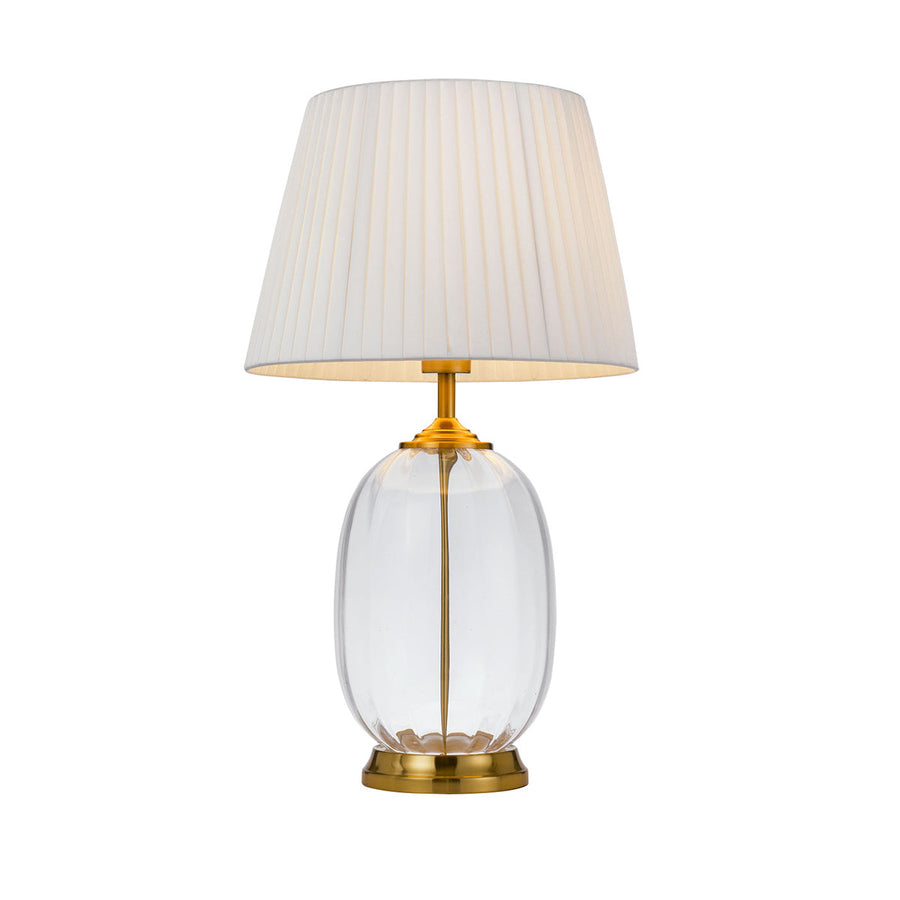 TFS TABLE LAMP 25wE27max D:350 H:630 Inline Switch IVORY / CLEAR / ANTI GOLD