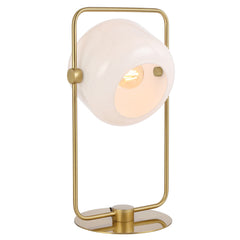 TFS TABLE LAMP 25wE27max D:240 H:435 INLINE SWTCH ANTIQUE GOLD / OPAL