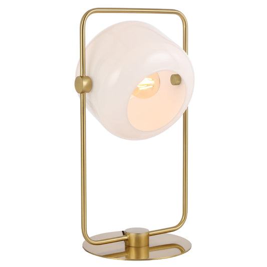 TFS TABLE LAMP 25wE27max D:240 H:435 INLINE SWTCH ANTIQUE GOLD / OPAL
