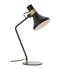 TFS TABLE LAMP 25wE27max D:160 H:400 cab:2.0M LINE SWITCH - BLACK/BRASS MATT
