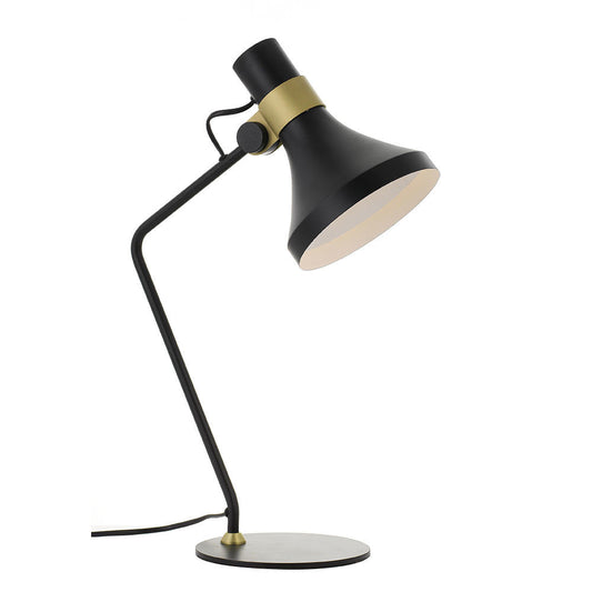 TFS TABLE LAMP 25wE27max D:160 H:400 cab:2.0M LINE SWITCH - BLACK/BRASS MATT