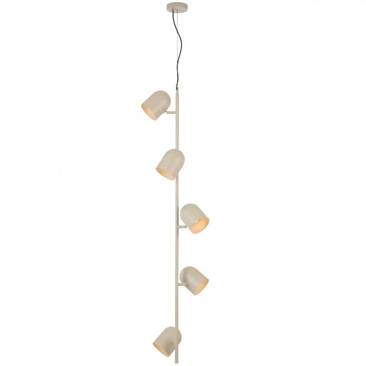 TURIN 5LT PENDANT 5x25wE14max D380 H1500 TEX 2M TAUPE SATIN RAL1019