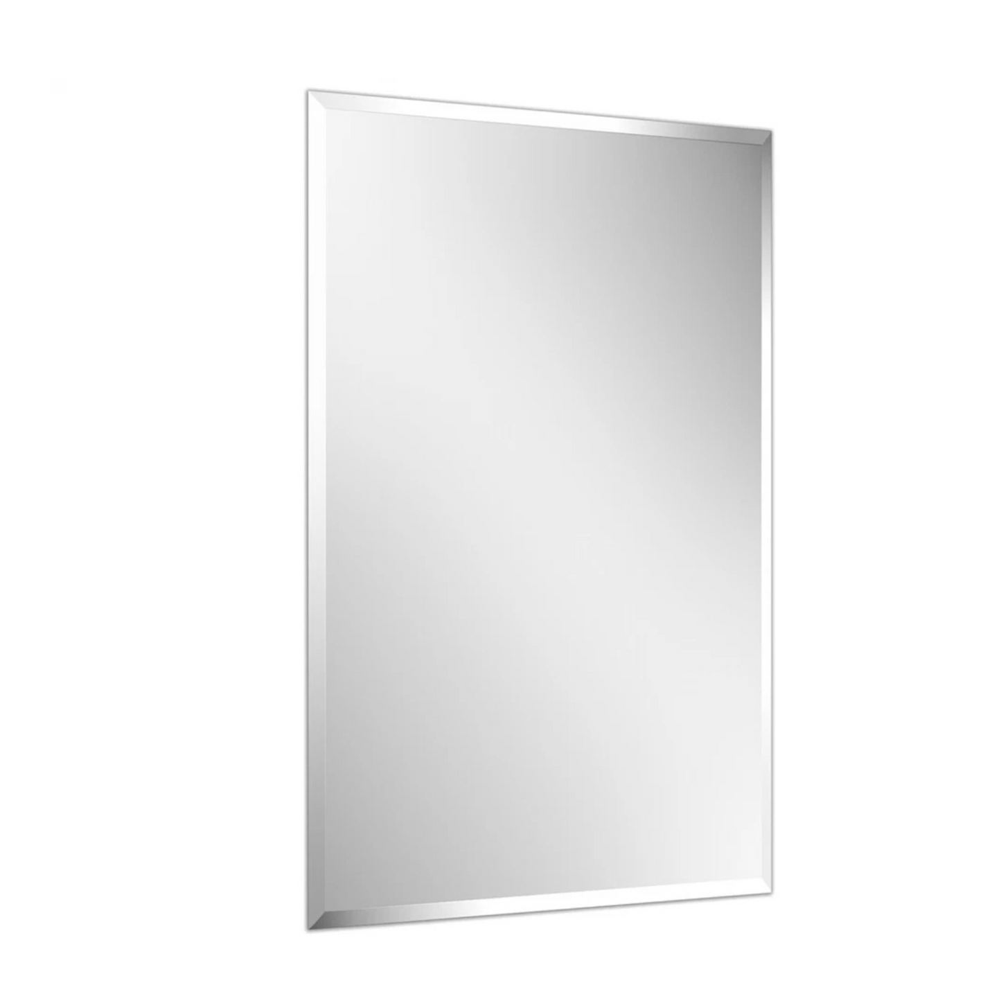 Silver Rectangular Wall Mirror 50x70cm Frameless Beveled Edge Glass for Modern Rooms