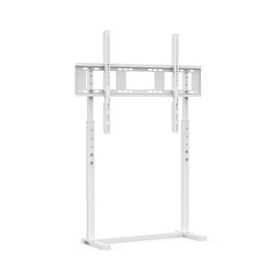 White Adjustable Freestanding TV Stand for 32â€“100 Inch Screens with Cable Management