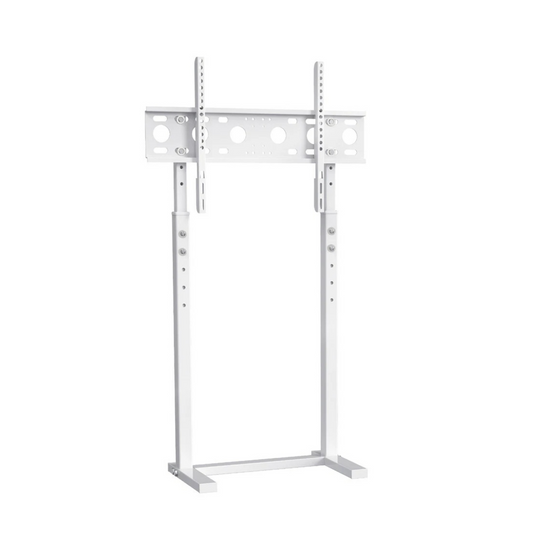 P&P White Adjustable Standing TV Stand with Cable Management for TVs